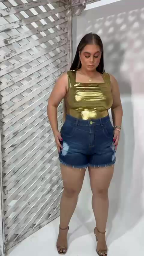 Short Jeans Plus Size Feminino Cós Alto 100% Algodao ( Não estica )