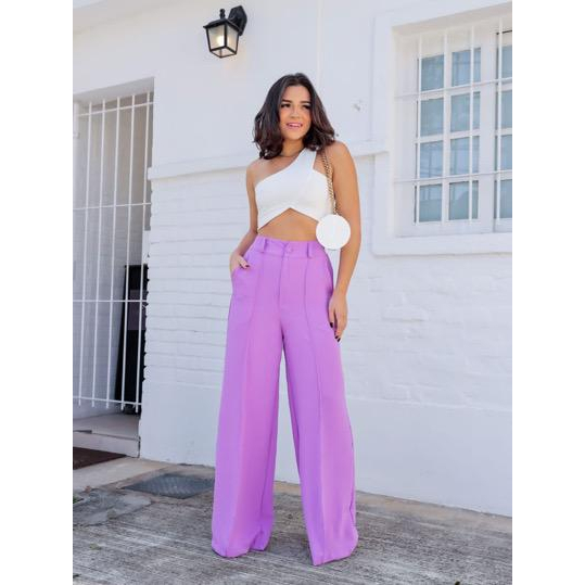 Calça GG Feminina Pantalona Wide Leg Duna com Botão Tendência 2025