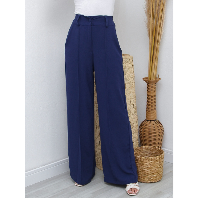 Calça GG Feminina Pantalona Wide Leg Duna com Botão Tendência 2025