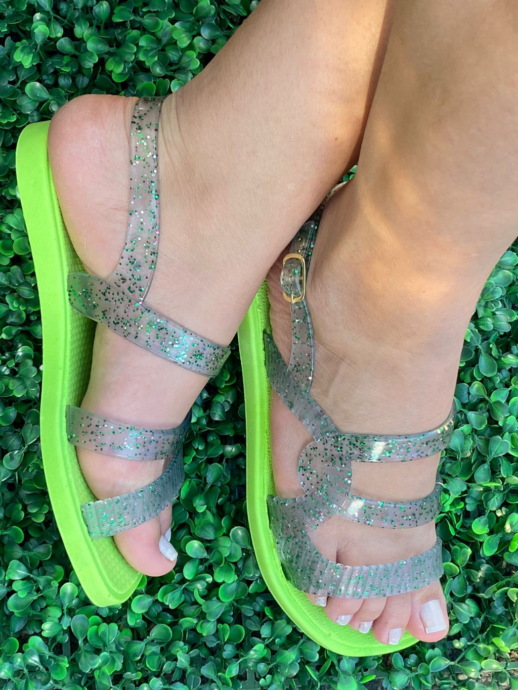 Sandália Feminina Papete Birken Brilho Glitter Percata Rasteirinha