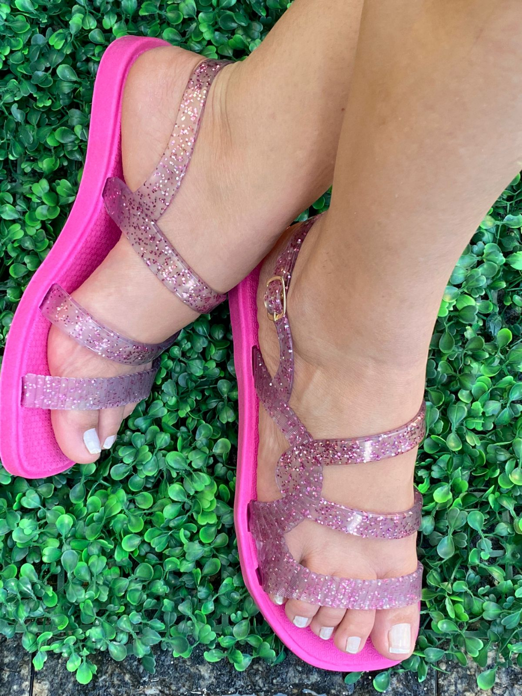 Sandália Feminina Papete Birken Brilho Glitter Percata Rasteirinha