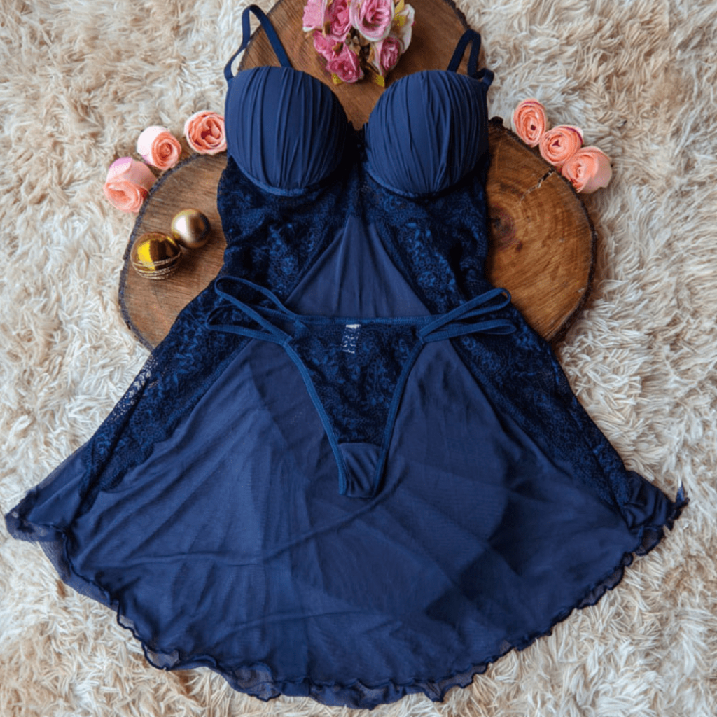 Camisola com Bojo confortavel Calcinha Fio dental sensual e Leve Pijama Feminino Langerie Soutien Camisolas