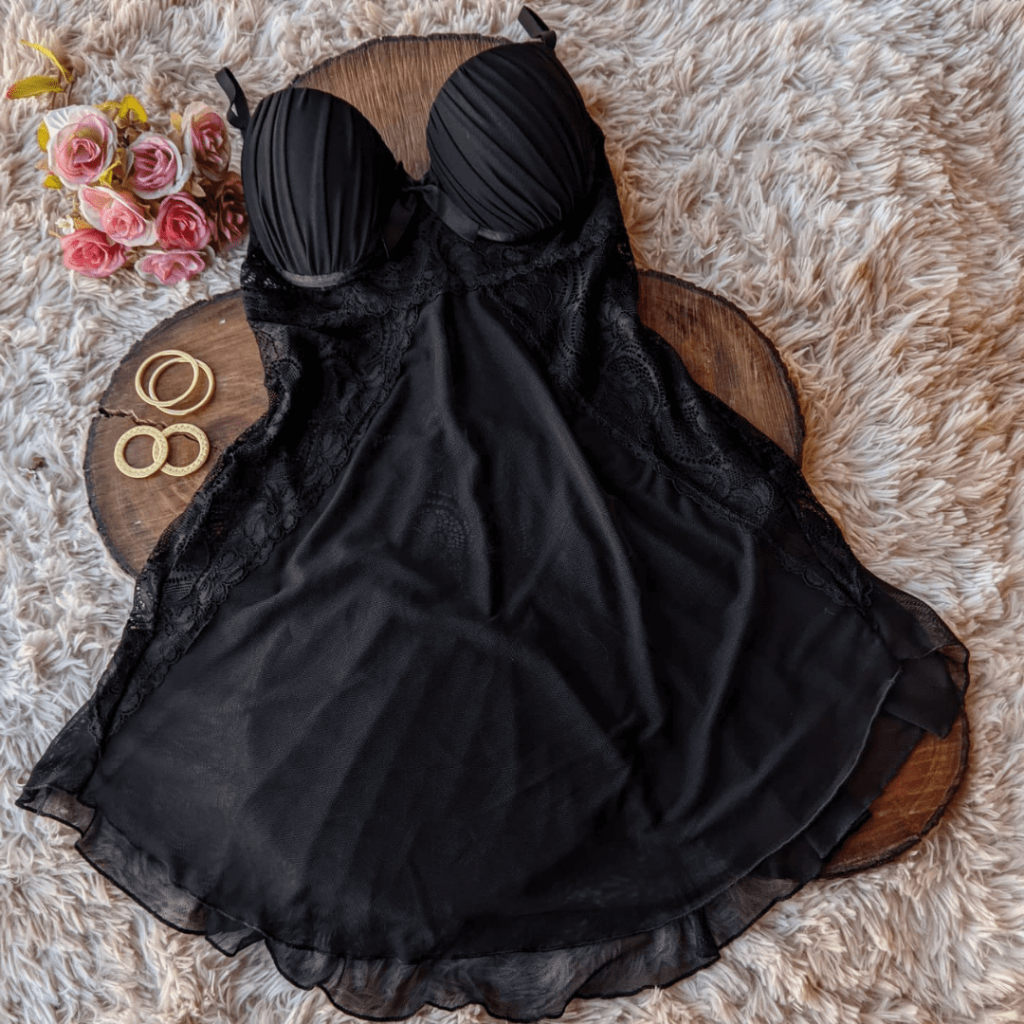 Camisola com Bojo confortavel Calcinha Fio dental sensual e Leve Pijama Feminino Langerie Soutien Camisolas