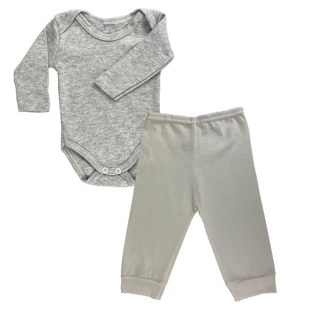 kit 4 peças mijão calça e body manga longa infantil bebe masculino e feminino