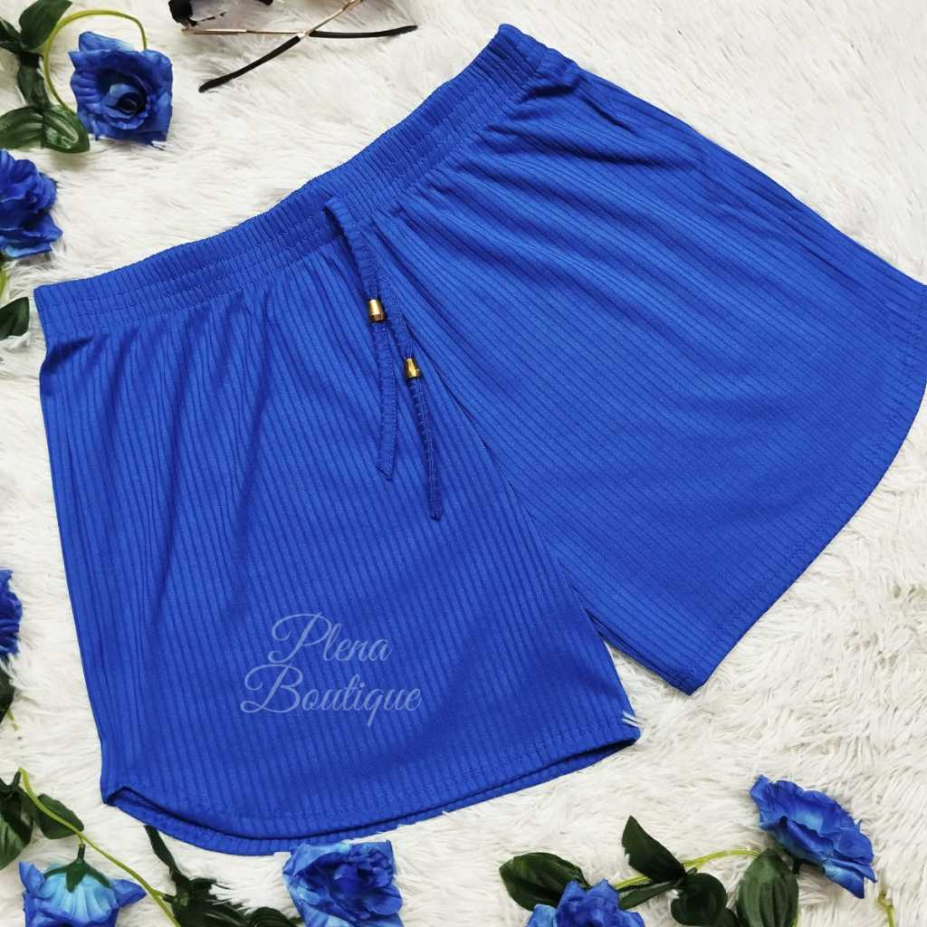 Shorts Feminino Canelado Casual Cores