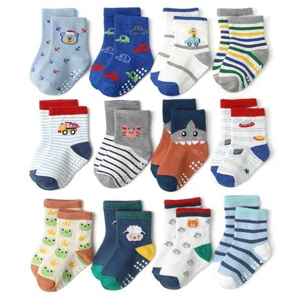 Kit Pares de Meias Infantil e Bebê Menino Estampadas