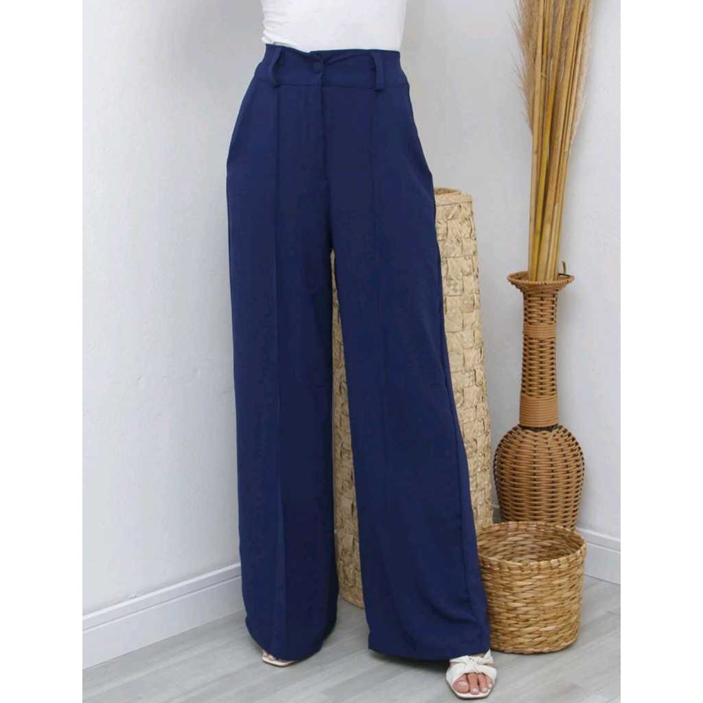 Calça GG Feminina Pantalona Wide Leg Duna com Botão Tendência 2025