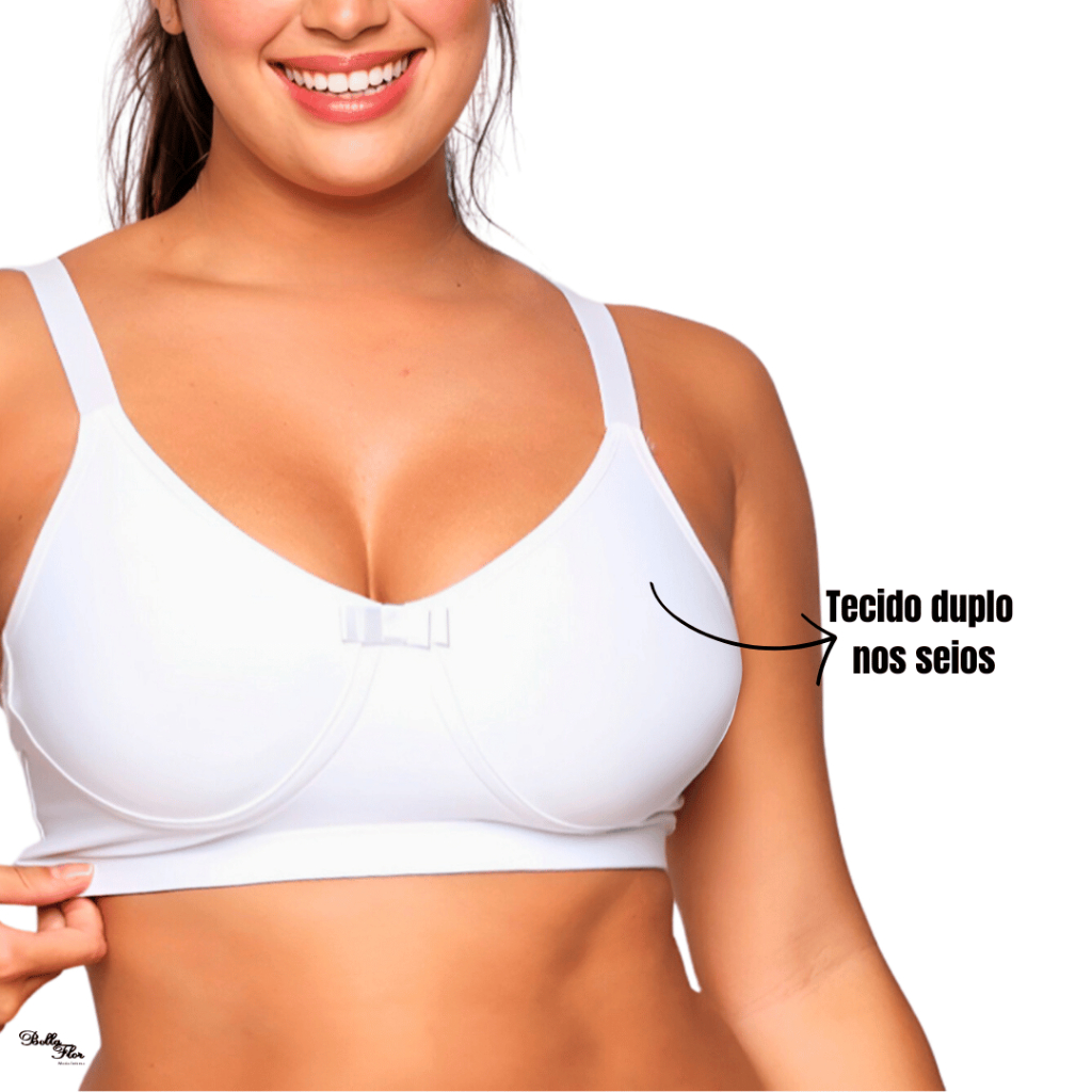 Kit 2 Sutiãs Plus Size Reforçado Alta Sustentação Tecido Duplo Alças Grossas Sem Bojo