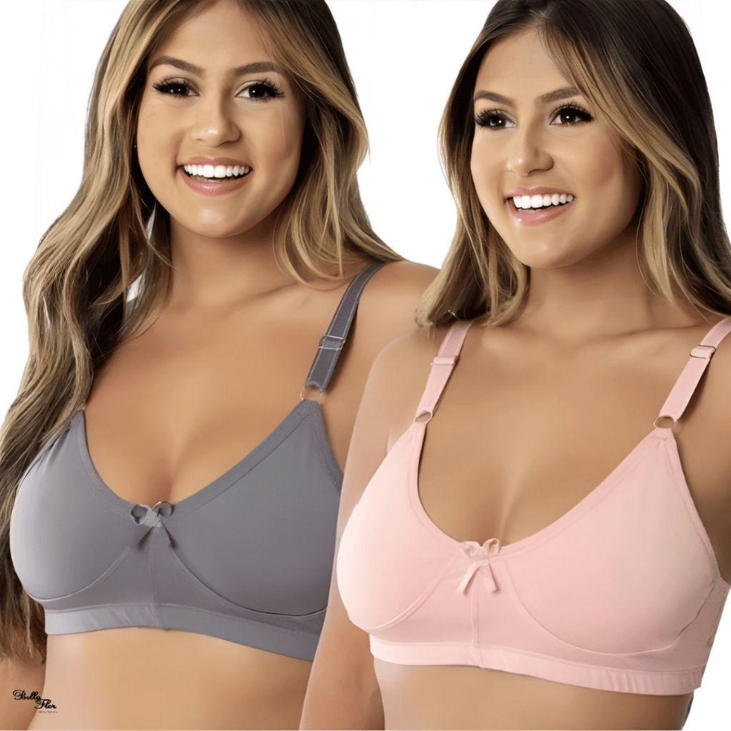 Kit 2 Sutiãs Plus Size Reforçado Alta Sustentação Tecido Duplo Alças Grossas Sem Bojo
