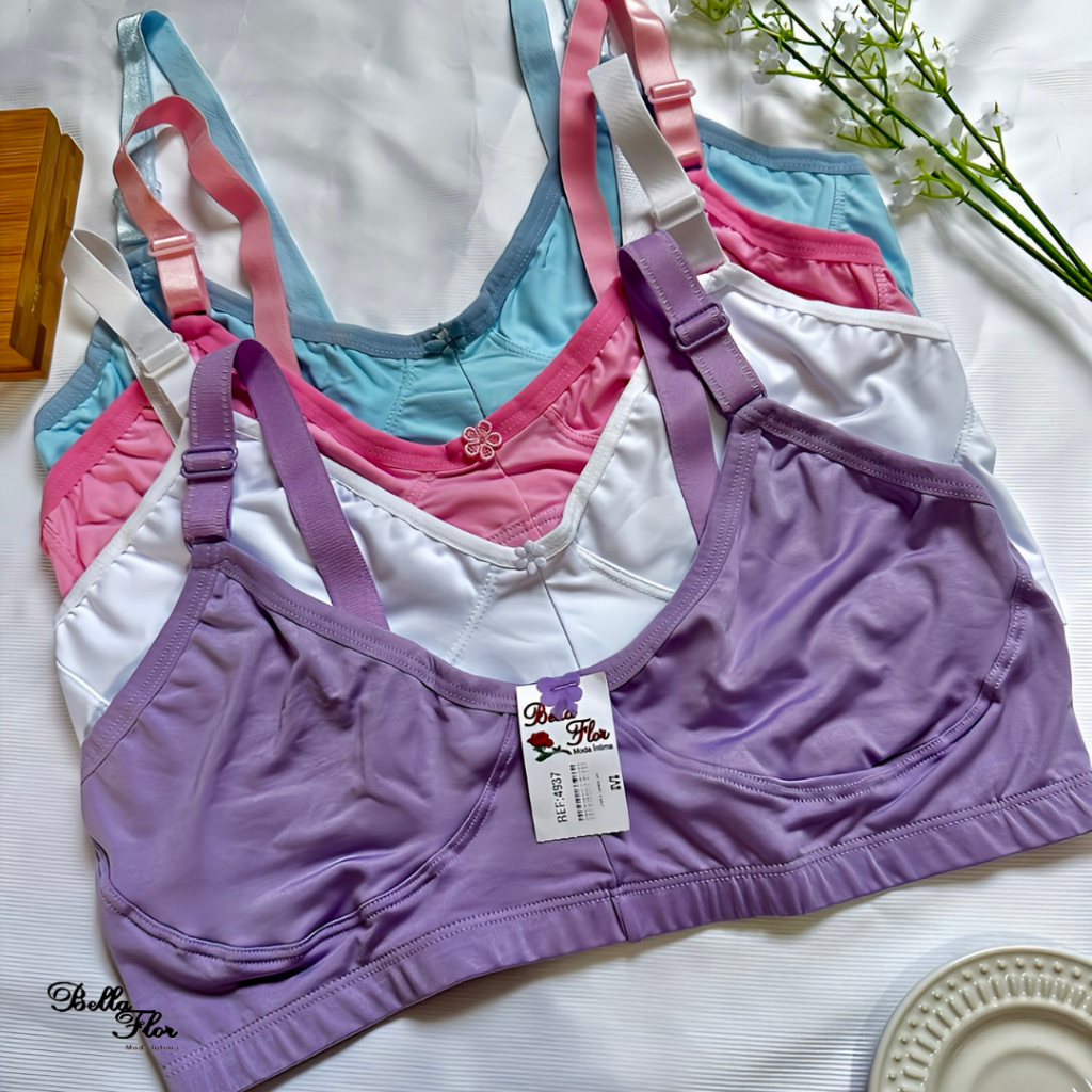 Kit 2 Sutiãs Plus Size Reforçado Alta Sustentação Tecido Duplo Alças Grossas Sem Bojo