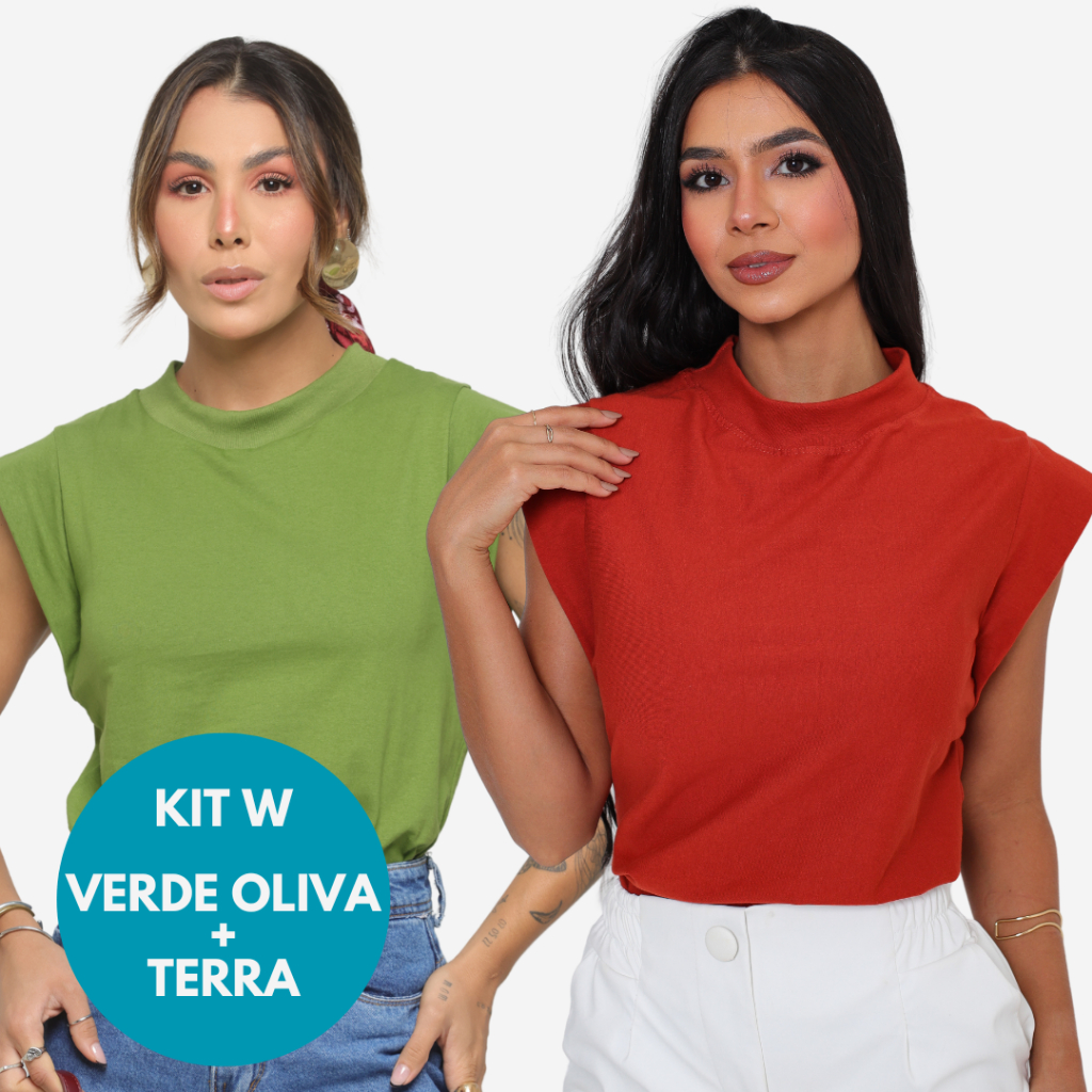 KIT 2 Unidades Camiseta Muscle Tee Regata Ampla de Ombreira