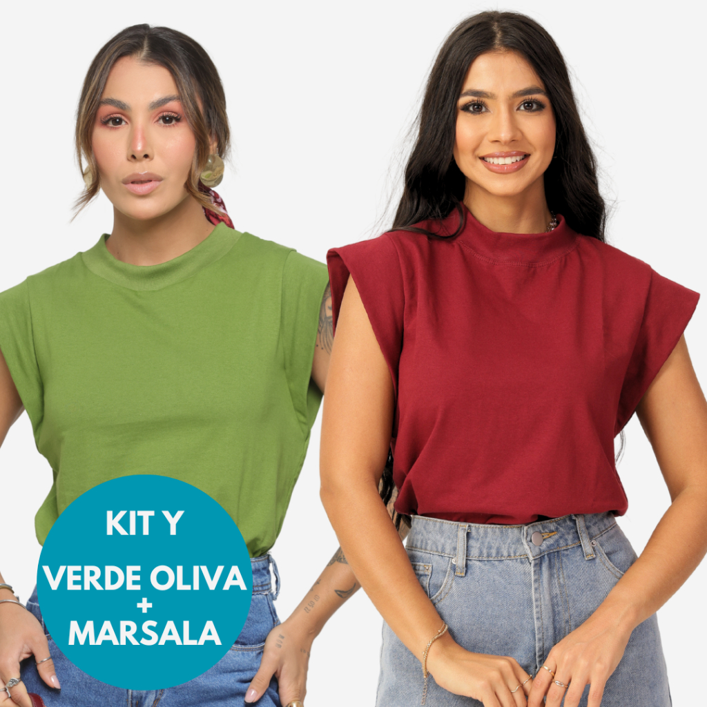 KIT 2 Unidades Camiseta Muscle Tee Regata Ampla de Ombreira