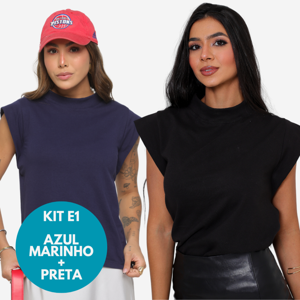 KIT 2 Unidades Camiseta Muscle Tee Regata Ampla de Ombreira