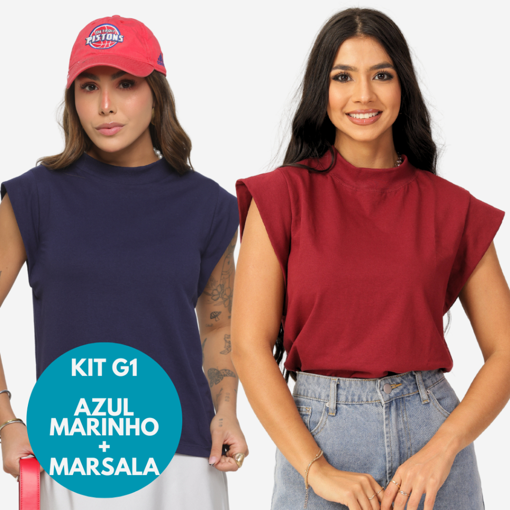 KIT 2 Unidades Camiseta Muscle Tee Regata Ampla de Ombreira