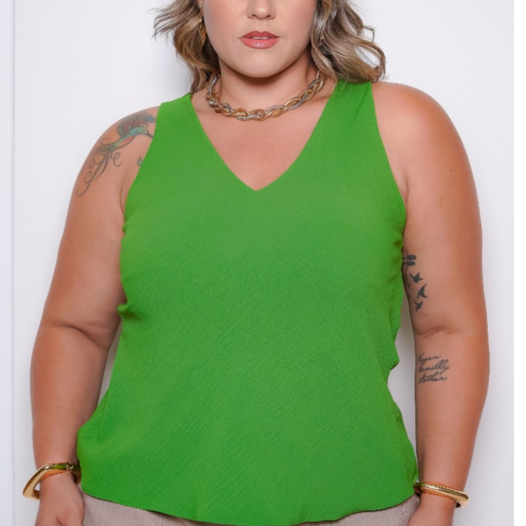 Blusa feminina Plus Size Alça larga