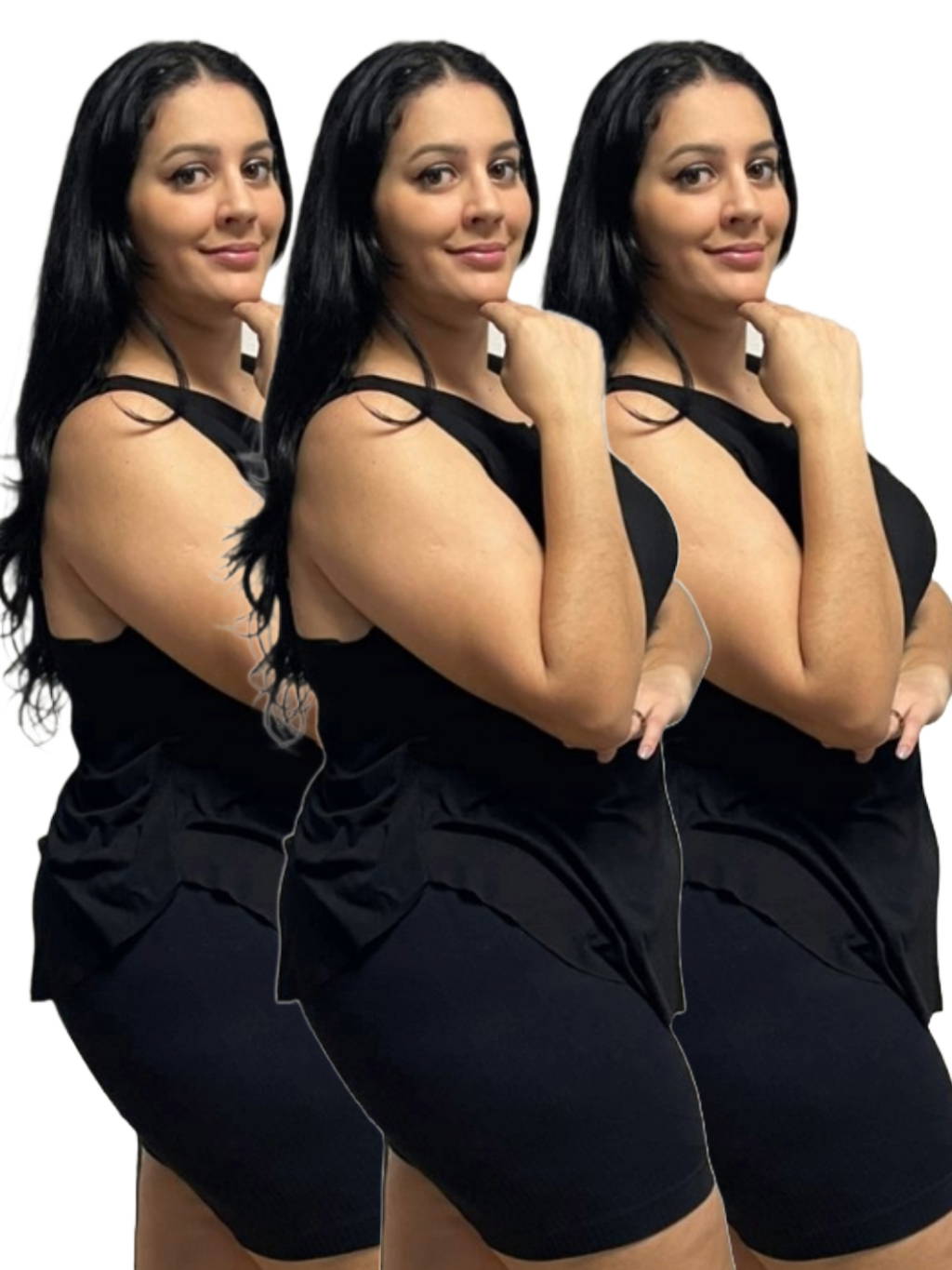 KIT 3 Regata Plus Size Feminina Tapabumbum Nadador Fitness Academia Viscolycra