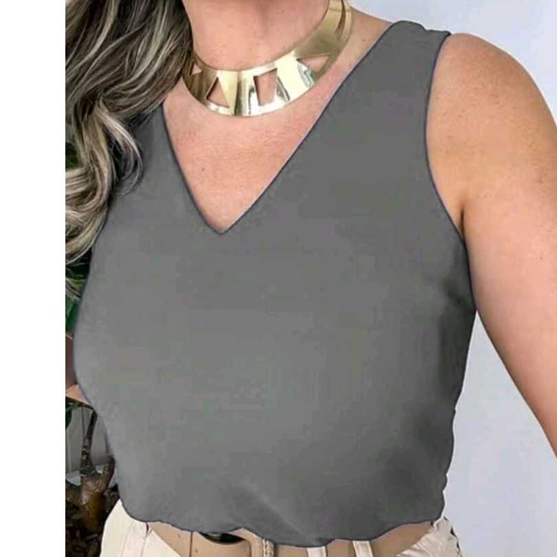 Blusa feminina Plus Size Alça larga
