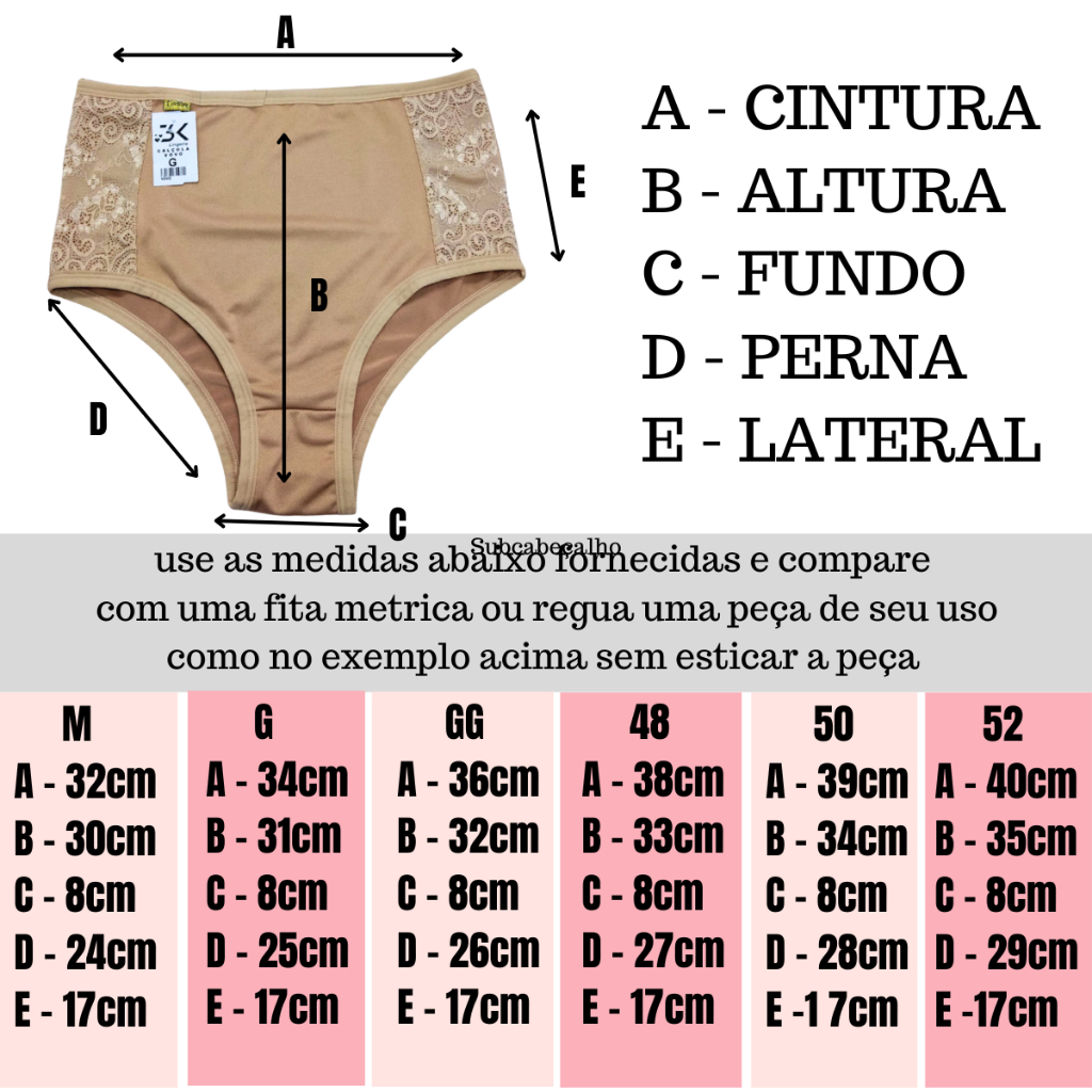 kit 5 calcinha calçola senhora cintura alta hot pants REGULAR e PLUS SIZE conforto (KIT 5 Maria)