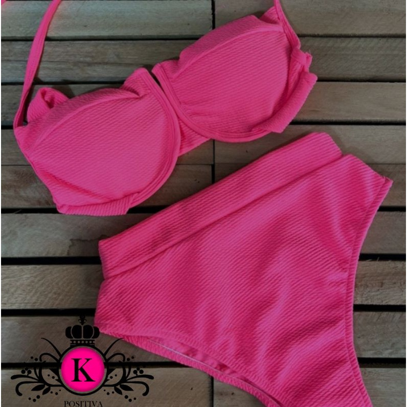 BIQUINI PLUS SIZE HOT PANTS G1 G2 G3 - BIQUINE MEIA TAÇA COM BOJO E ARO DE SUSTENTAÇAO COM CALCINHA CINTURA ALTA 2026