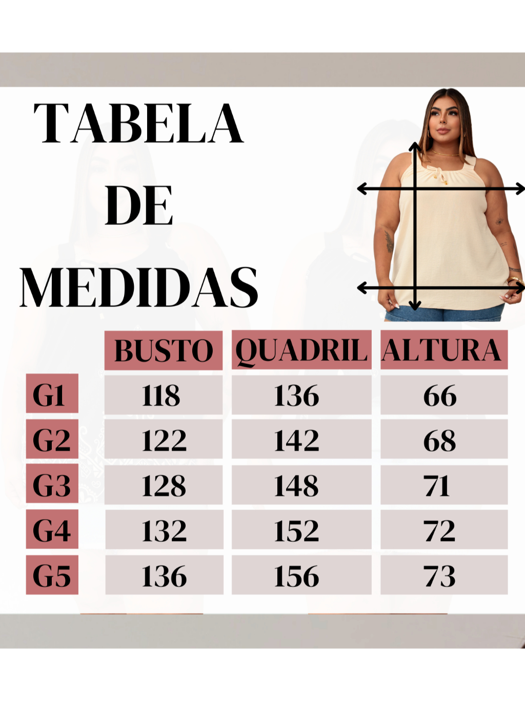Blusa Regata Feminina Plus Size Elastico Na Gola Com Ponteira Dourada Tendencia