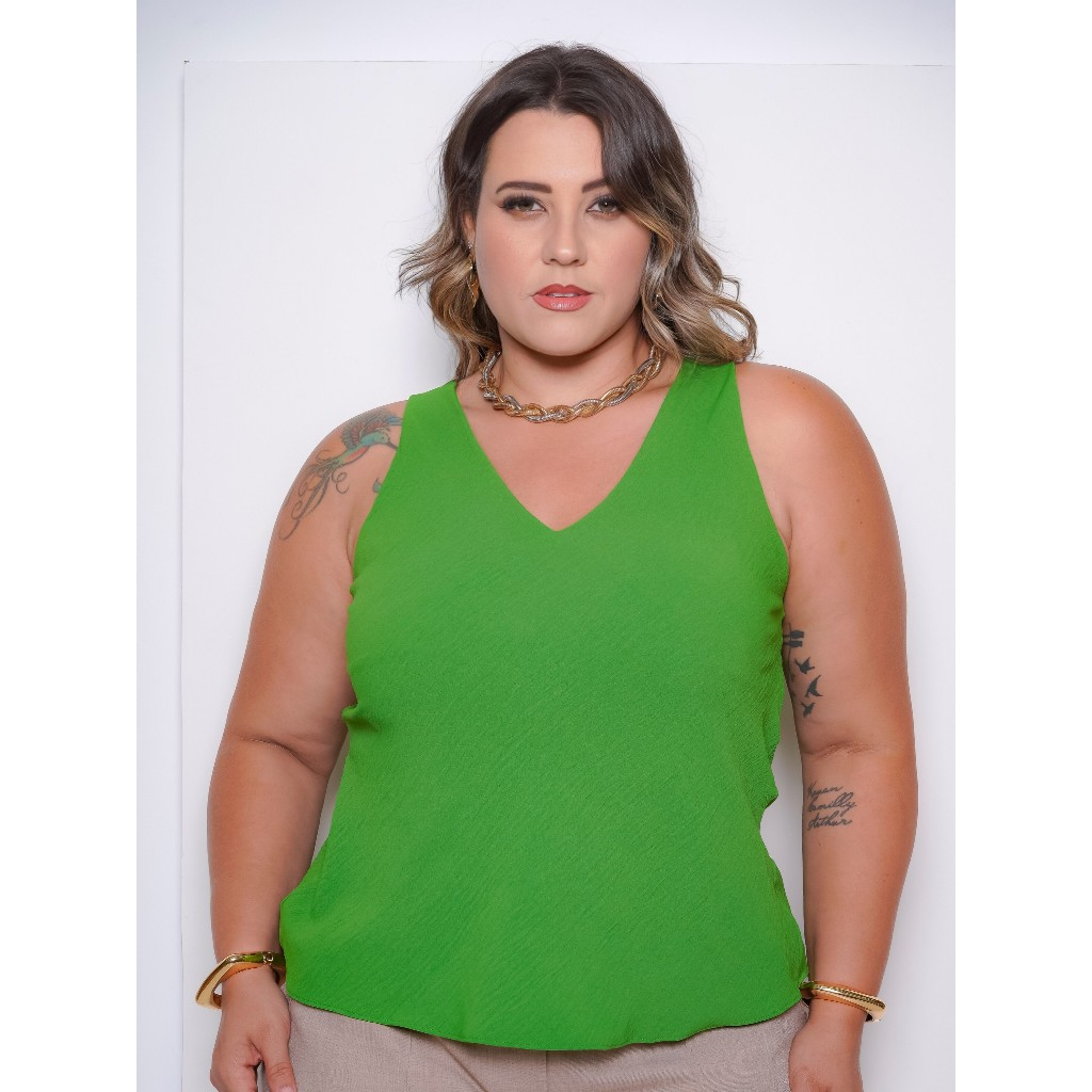 Blusa feminina Plus Size Alça larga