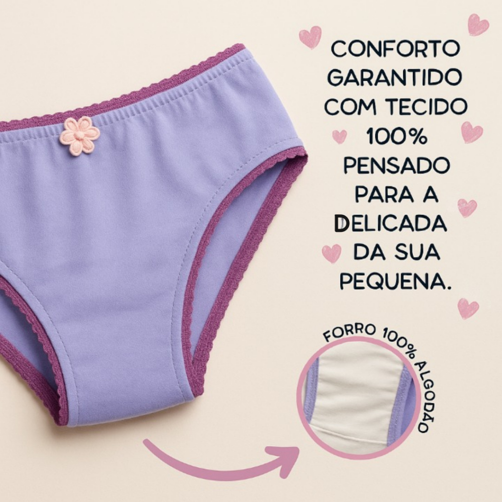 Kit 10 Calcinha Infantil De 01 a 12 Anos 100% Algodão