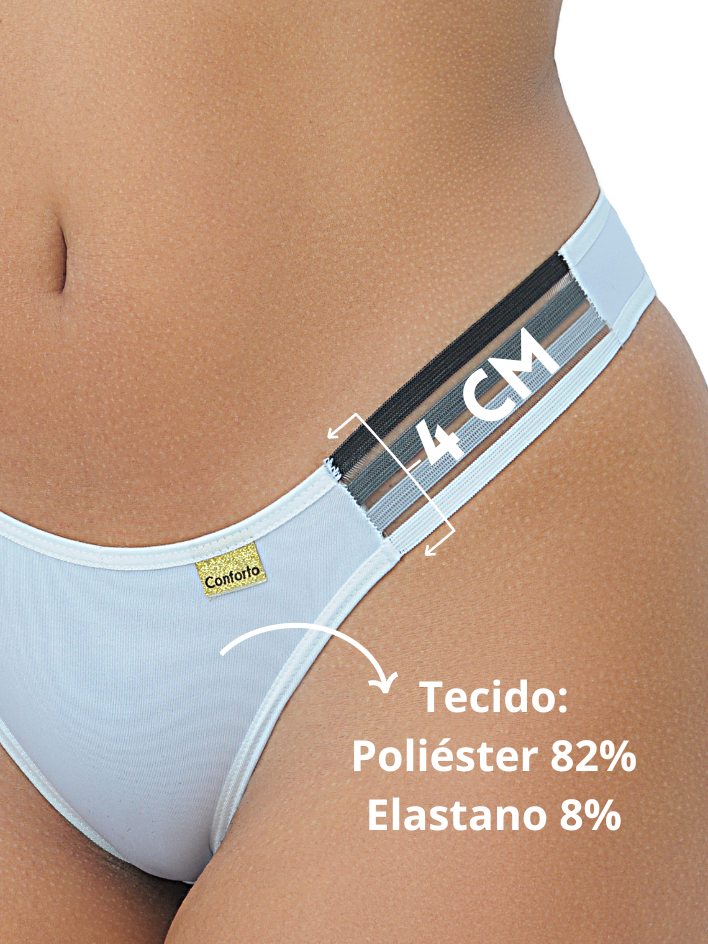 Kit com 5 Calcinhas Sexy de Lingerie Fio Dental com Elástico na Lateral