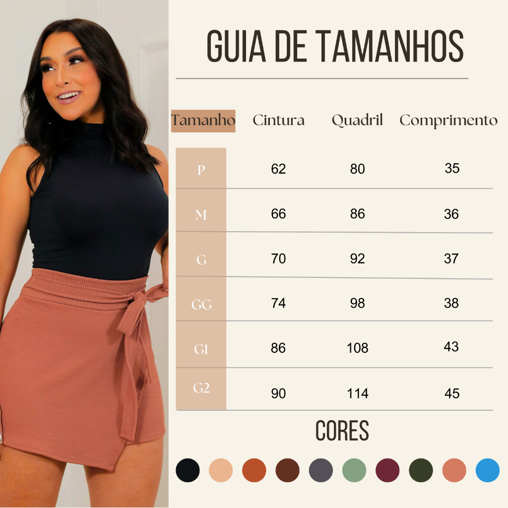 SHORT SAIA FEMININO LAÇO FRONTAL DETALHE ASSIMÉTRICO CINTURA ALTA