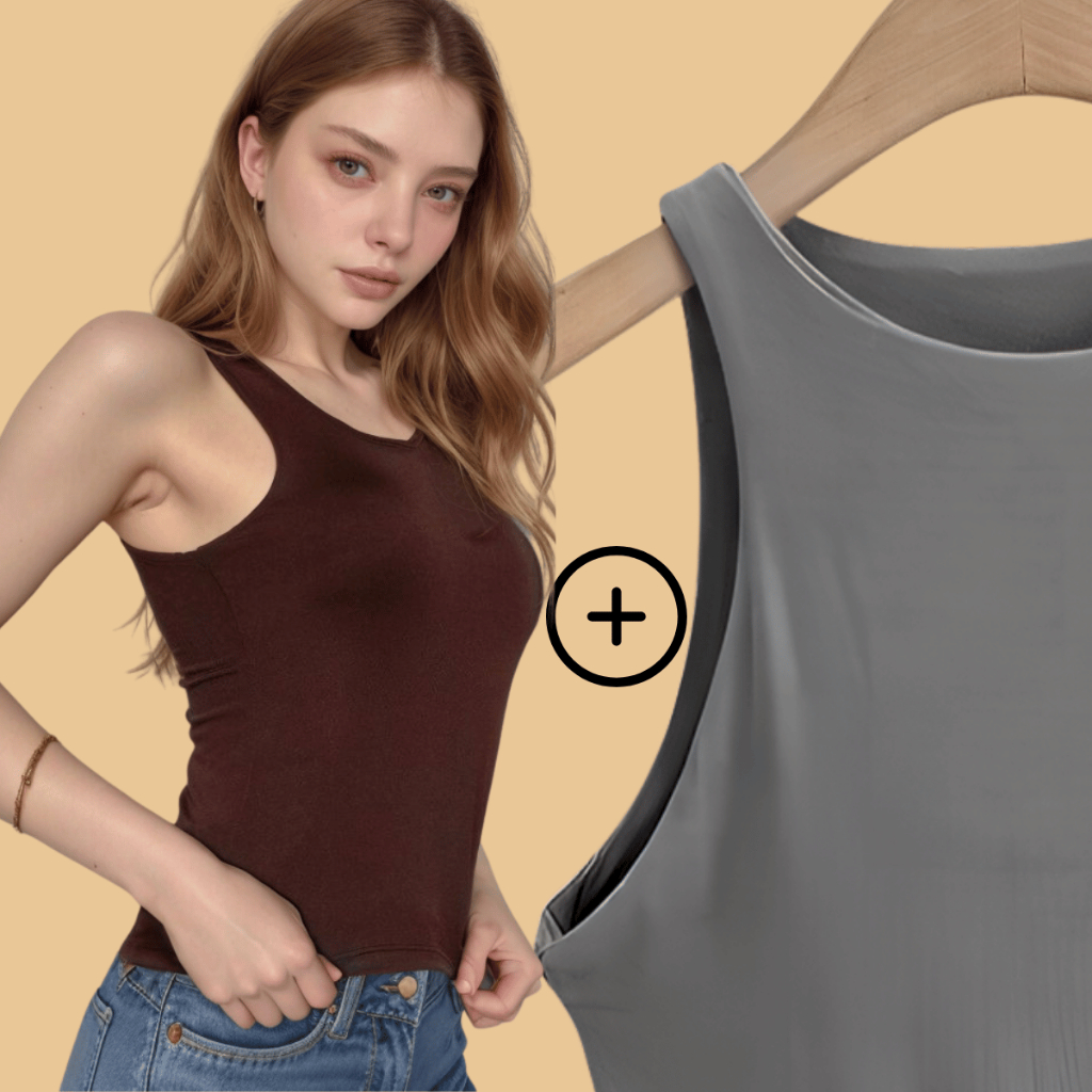 KIT 2 Regata Blusinha Feminina Suplex Duplo Básica Elegante Blogueira Tendencia