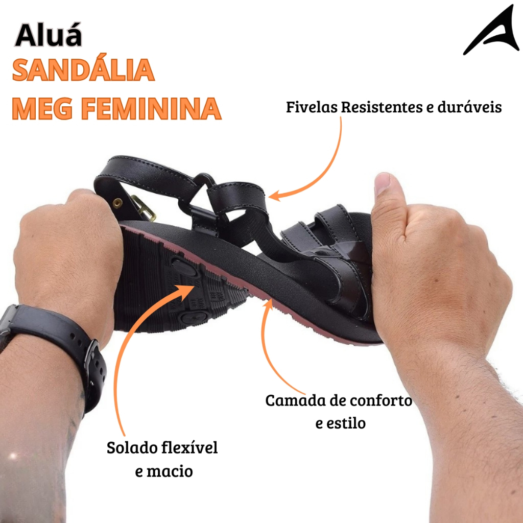 Sandália Feminina Papete Rasteira Injetada Confortável