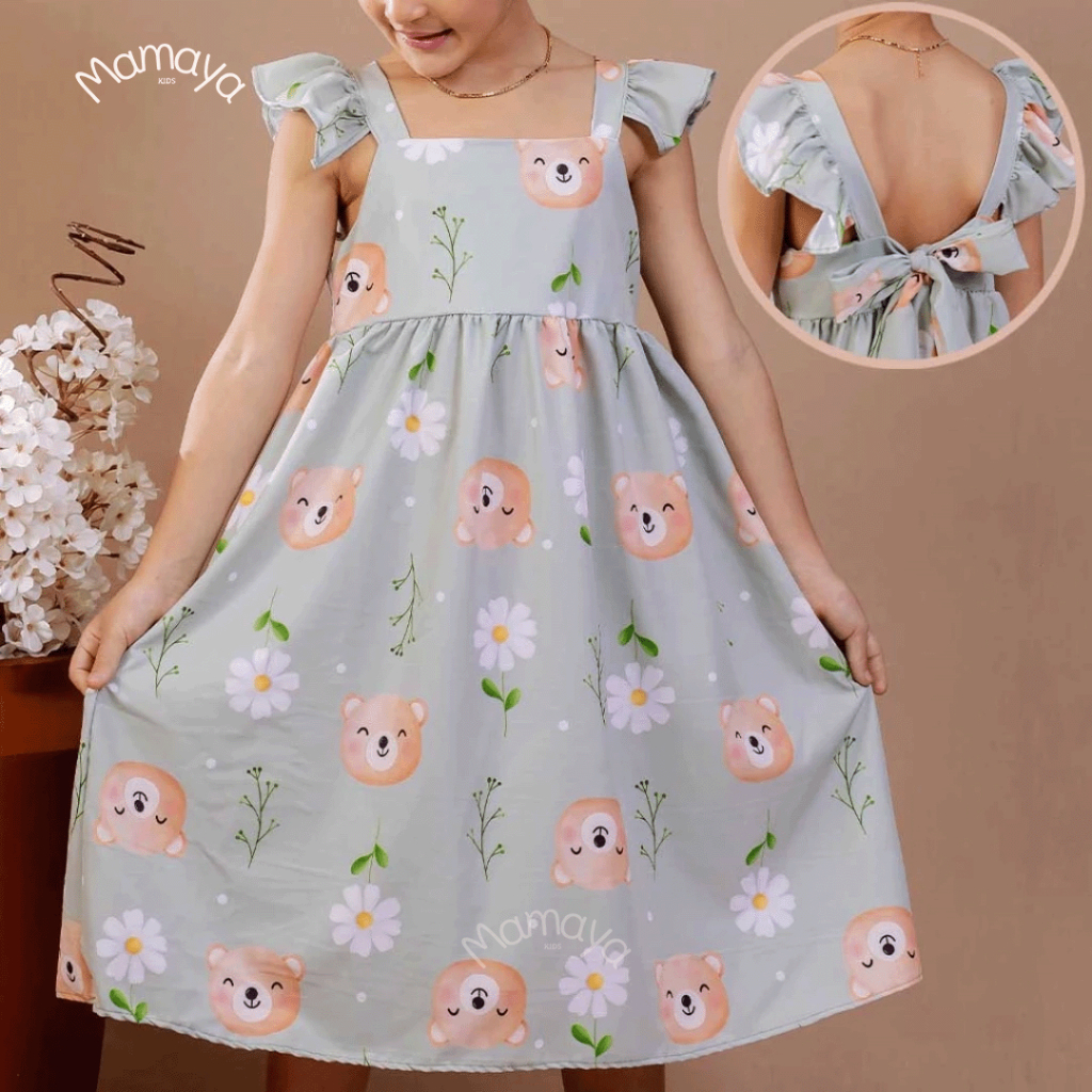 Vestido Infantil Estampado Colorido Bloguerinha Luxo Casual Delicado de 4 a 12 Anos