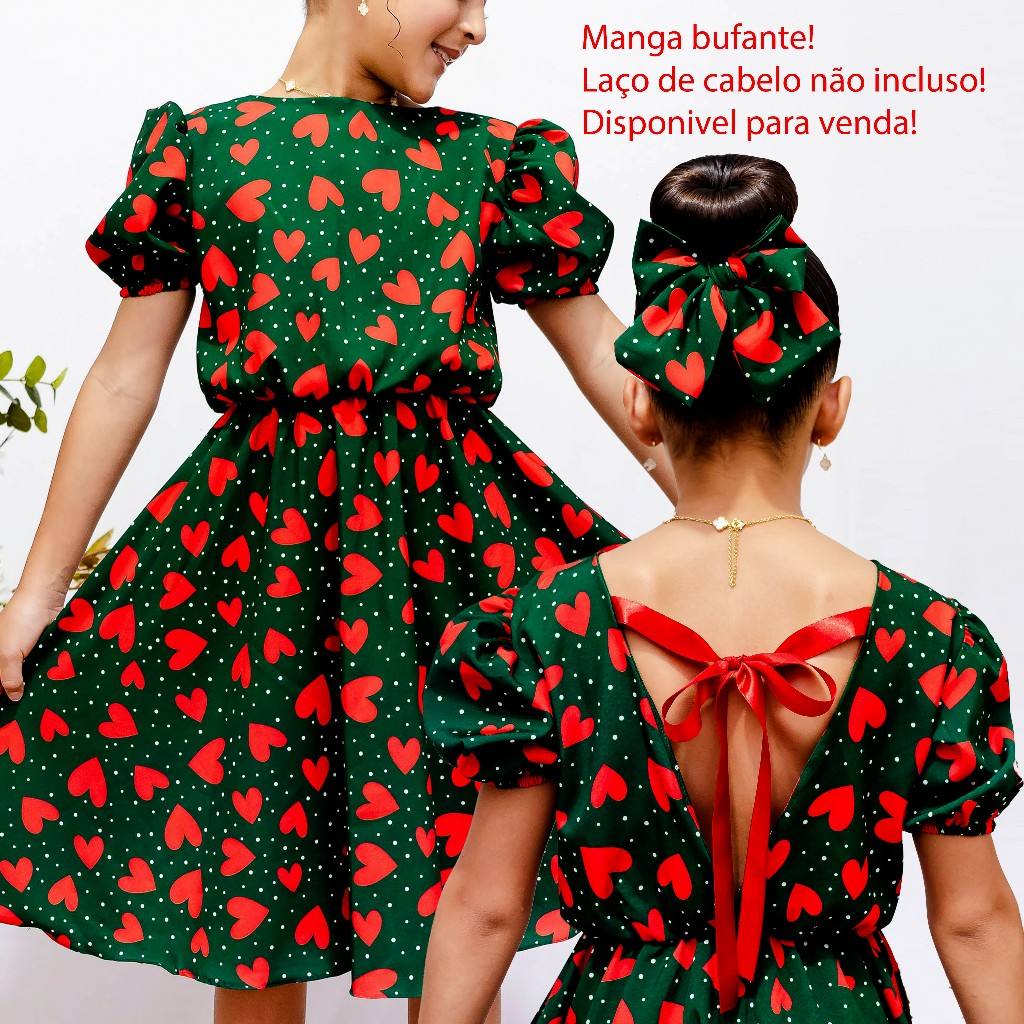 Vestido Infantil Estampado Colorido Bloguerinha Luxo Casual Delicado de 4 a 12 Anos