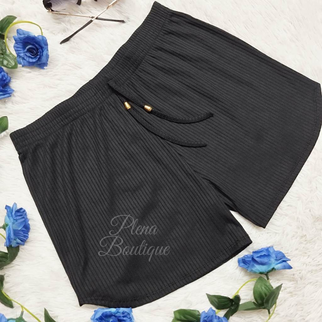 Shorts Feminino Canelado Casual Cores