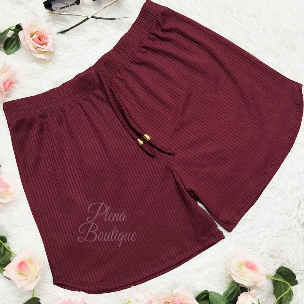 Shorts Feminino Canelado Casual Cores