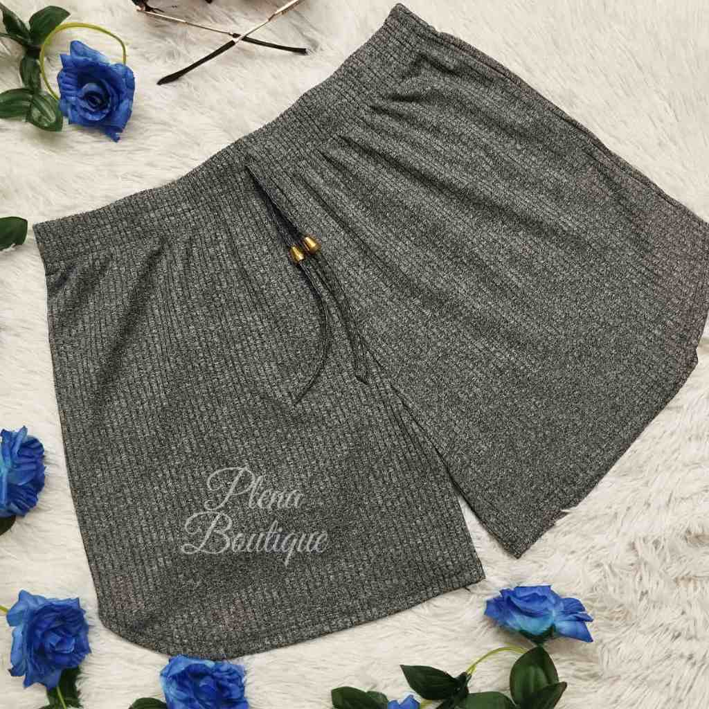 Shorts Feminino Canelado Casual Cores