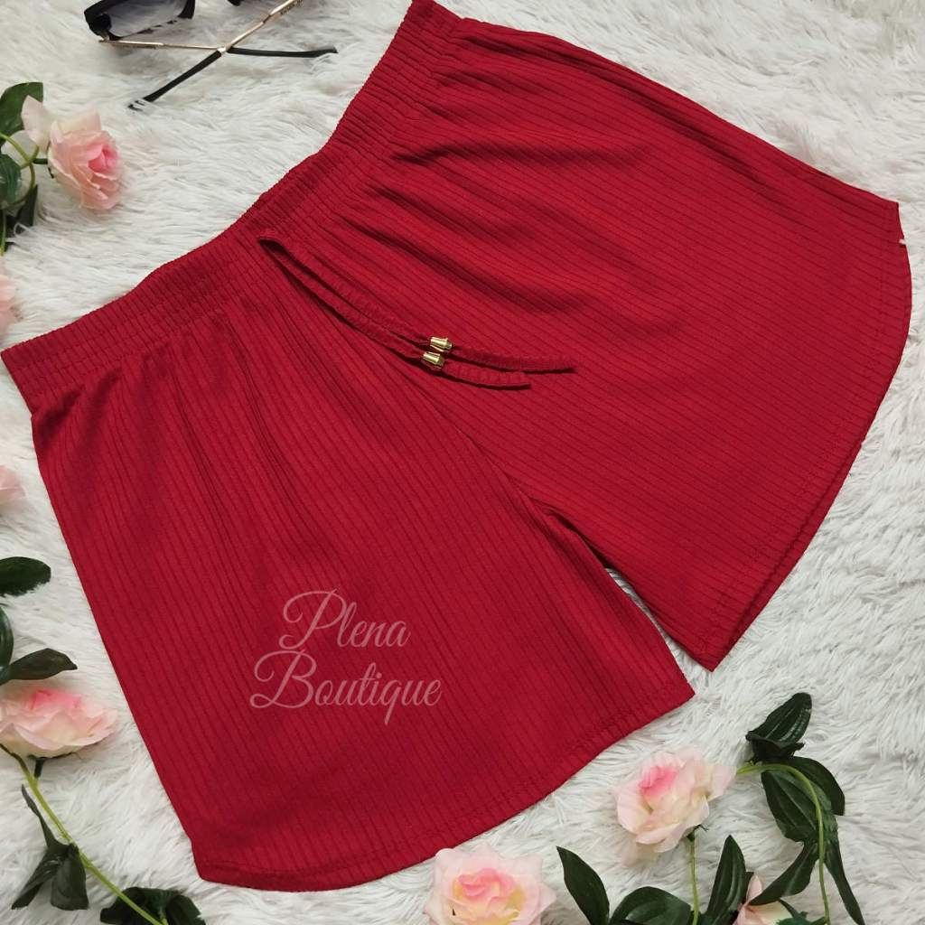 Shorts Feminino Canelado Casual Cores
