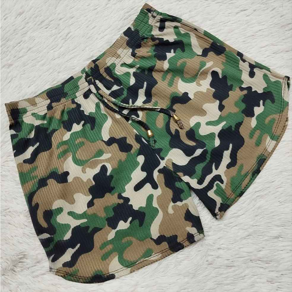 Shorts Feminino Canelado Casual Cores