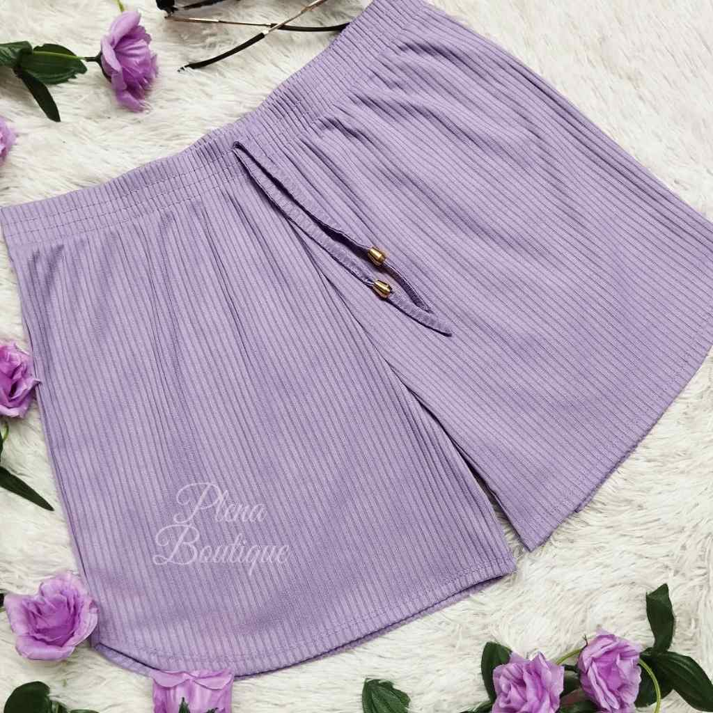 Shorts Feminino Canelado Casual Cores