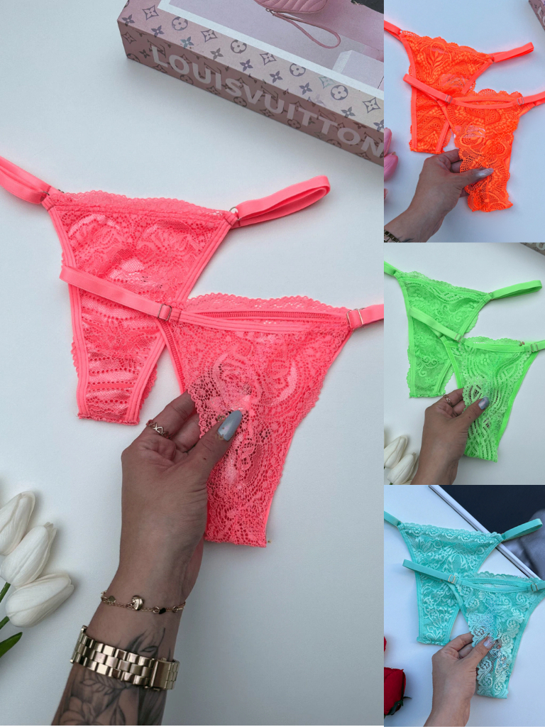 Kit 10 Calcinhas Renda Lingerie com Regulagem Luxo Fio Dental Sexy Feminina Sensual Moda Intima