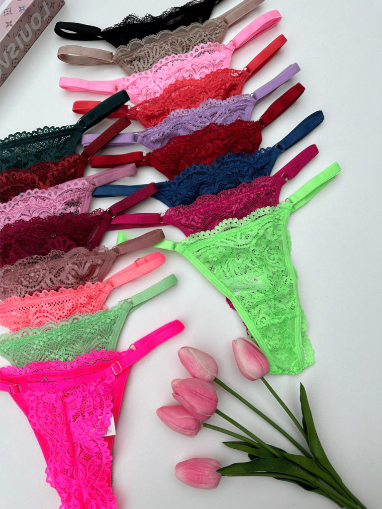 Kit 10 Calcinhas Renda Lingerie com Regulagem Luxo Fio Dental Sexy Feminina Sensual Moda Intima
