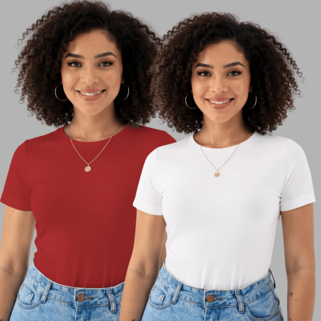 Kit 2 Blusas Femininas Suplex Manga Curta Básica Premium