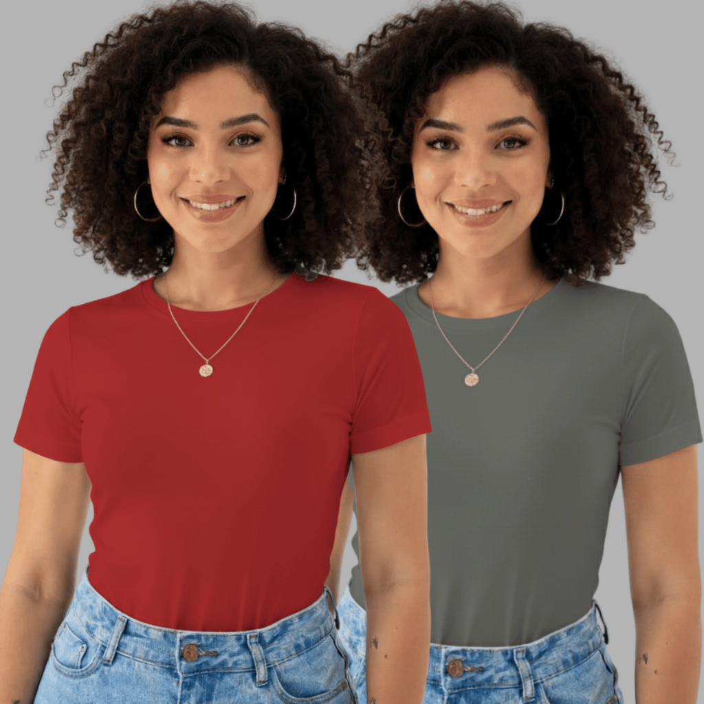 Kit 2 Blusas Femininas Suplex Manga Curta Básica Premium