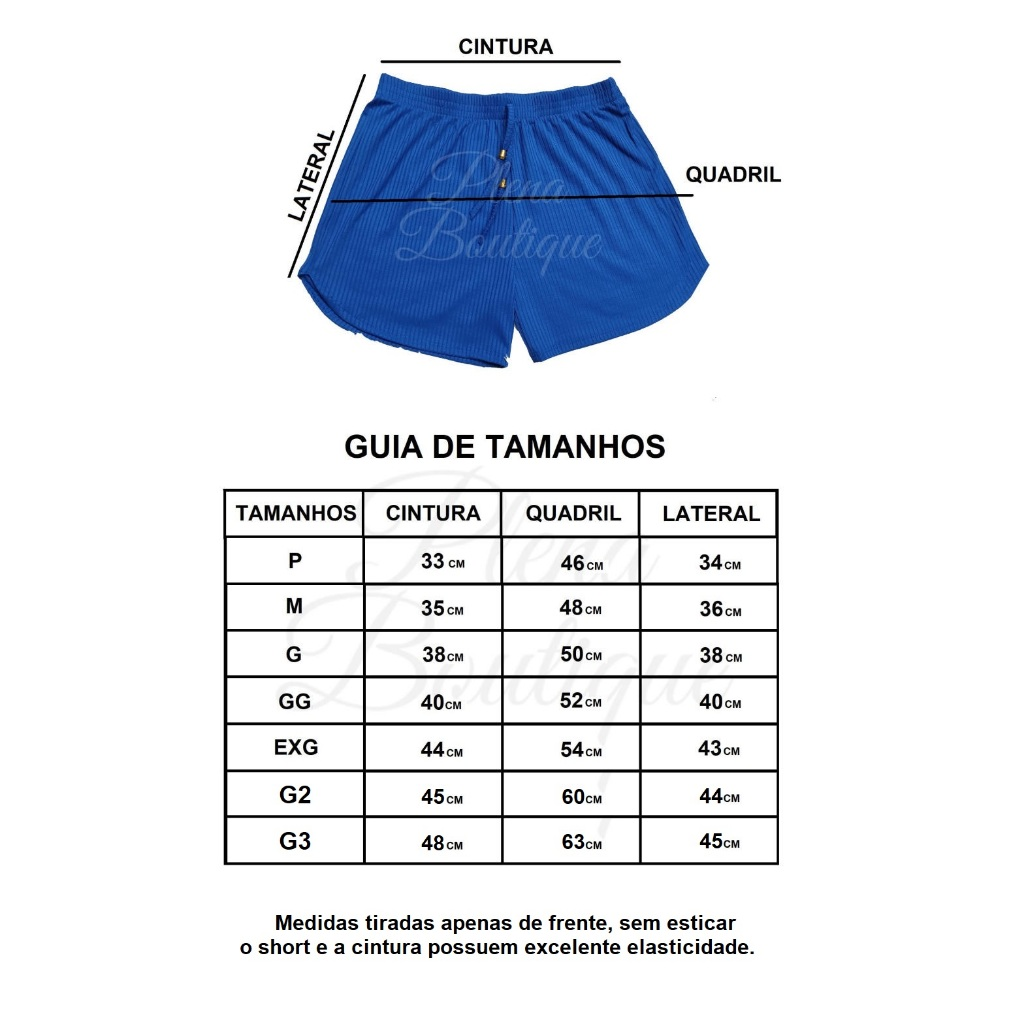 Shorts Feminino Canelado Casual Cores