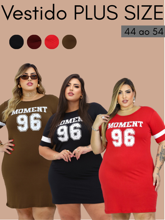 Vestido Estampado Plus Size Curve Curvy Camisão Moda Gringa Verão veste até 56 Camisetão Feminino