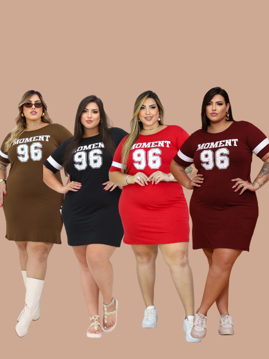 Vestido Estampado Plus Size Curve Curvy Camisão Moda Gringa Verão veste até 56 Camisetão Feminino