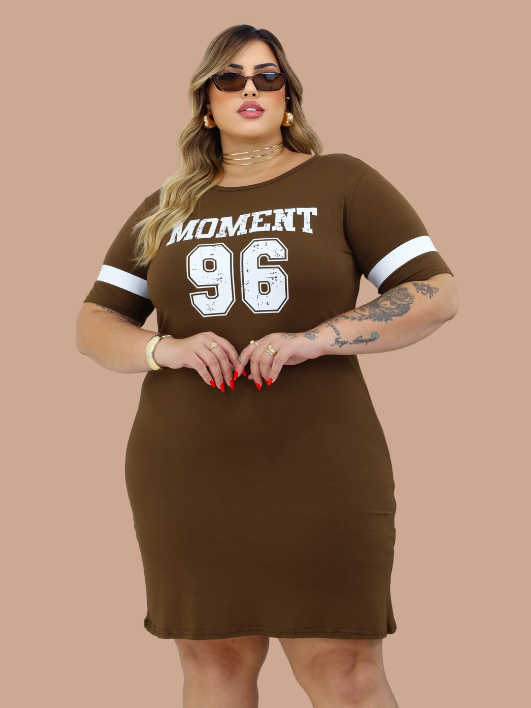 Vestido Estampado Plus Size Curve Curvy Camisão Moda Gringa Verão veste até 56 Camisetão Feminino