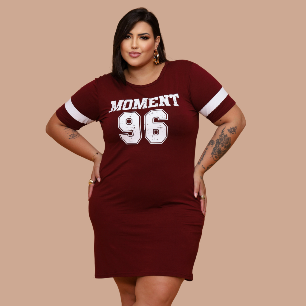 Vestido Estampado Plus Size Curve Curvy Camisão Moda Gringa Verão veste até 56 Camisetão Feminino