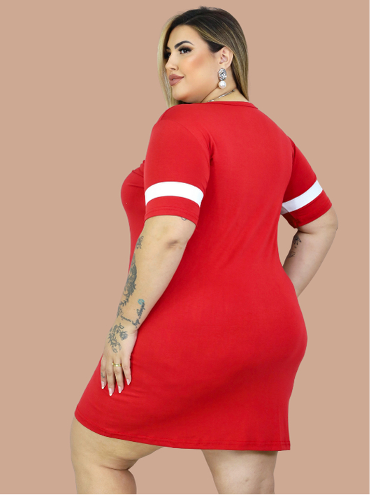 Vestido Estampado Plus Size Curve Curvy Camisão Moda Gringa Verão veste até 56 Camisetão Feminino