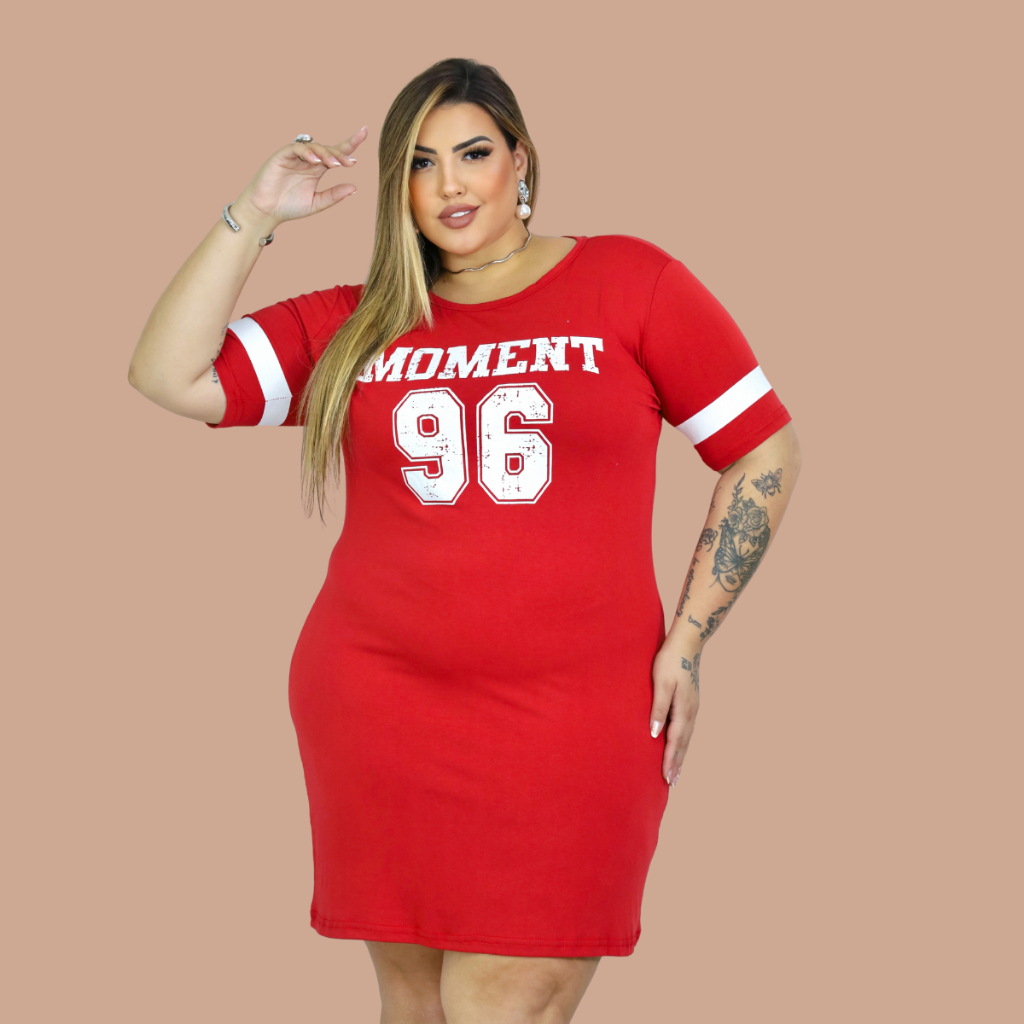Vestido Estampado Plus Size Curve Curvy Camisão Moda Gringa Verão veste até 56 Camisetão Feminino