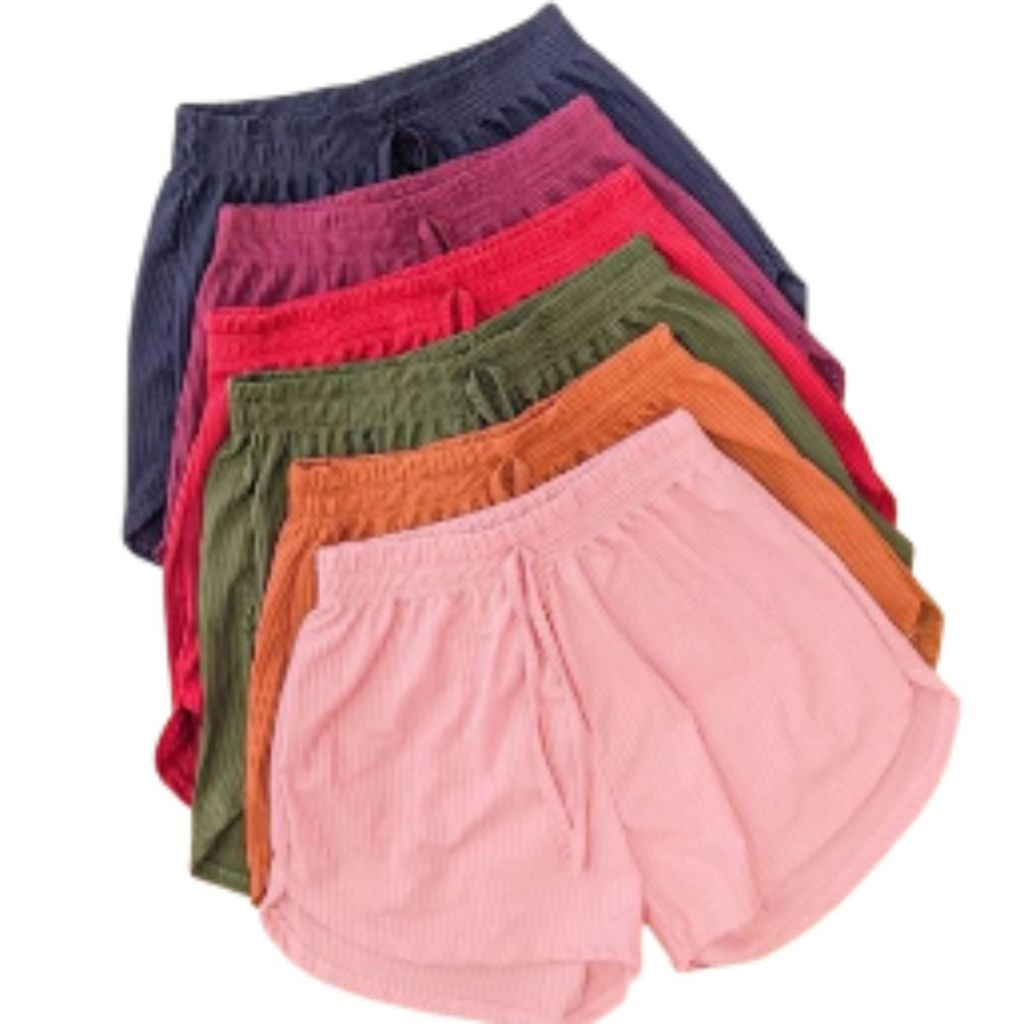 Kit 2 Shorts Feminino Canelado P ao G3